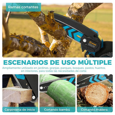 Saker Mini Cordless Chainsaw - 6-Inch Handheld with Safety Lock, Ideal Gift for Family and Friends!