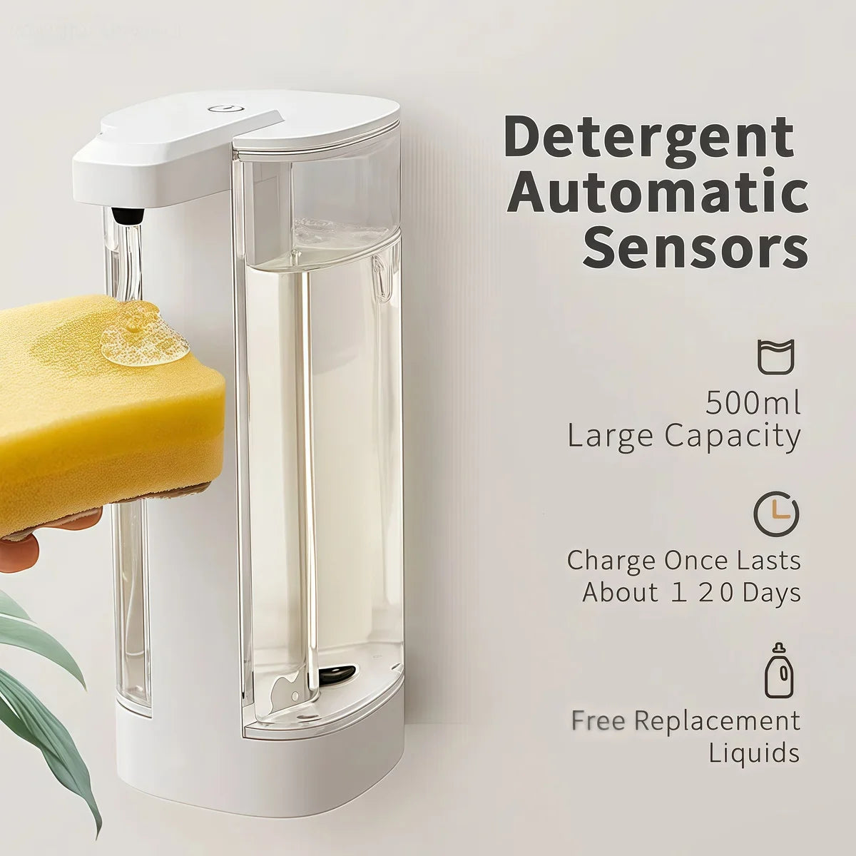 Intelligent Automatic Dishwashing Machine Sensor Intelligent Hand Washing Machine Kitchen Bathroom Hand Sanitizer Soap Dispenser