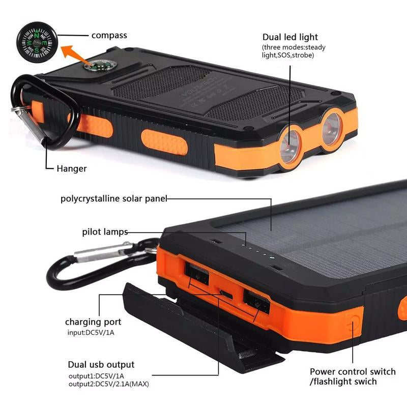 Outdoor Portable, Solar Powered Mobile Power,, for Mobile Digital Electronic Devices, Long Lasting and Durable, for Use When Traveling and Camping